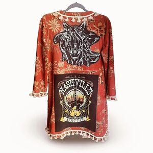 Bohemian Red Floral Jacket